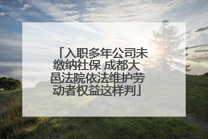 入职多年公司未缴纳社保 成都大邑法院依法维护劳动者权益这样判