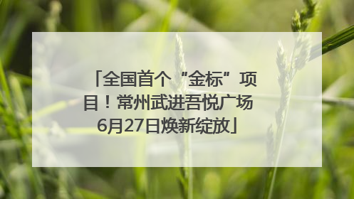 全国首个“金标”项目！常州武进吾悦广场6月27日焕新绽放
