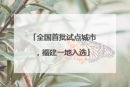 全国首批试点城市，福建一地入选