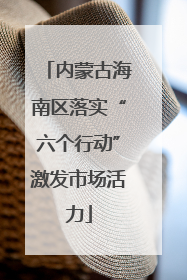 内蒙古海南区落实“六个行动”激发市场活力