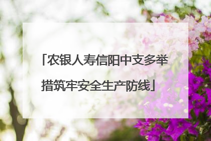 农银人寿信阳中支多举措筑牢安全生产防线