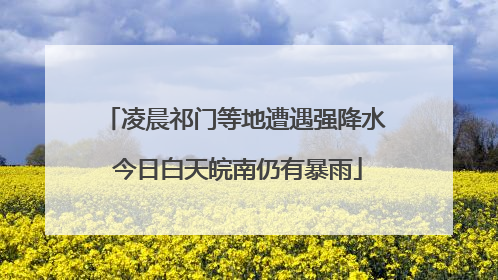 凌晨祁门等地遭遇强降水 今日白天皖南仍有暴雨