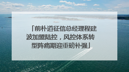 前朴道征信总经理程建波加盟陆控，风控体系转型阵痛期迎重磅补强