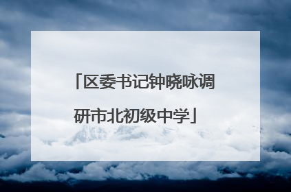 区委书记钟晓咏调研市北初级中学