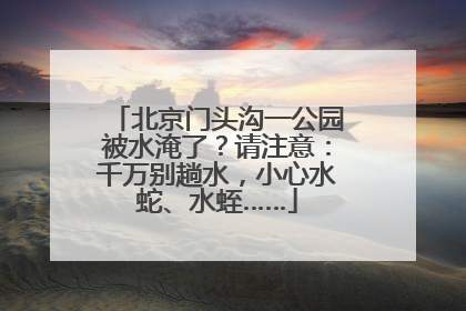 北京门头沟一公园被水淹了？请注意：千万别趟水，小心水蛇、水蛭……