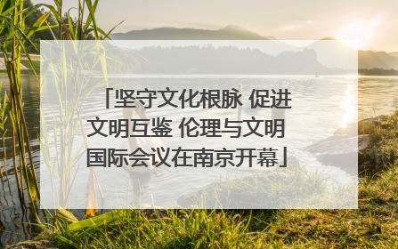 坚守文化根脉 促进文明互鉴 伦理与文明国际会议在南京开幕