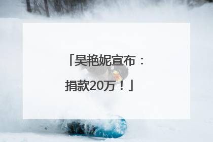 吴艳妮宣布：捐款20万！
