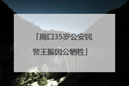 周口35岁公安民警王振因公牺牲