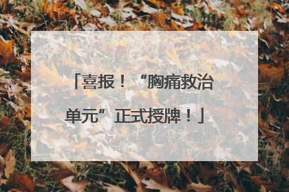 喜报！“胸痛救治单元”正式授牌！