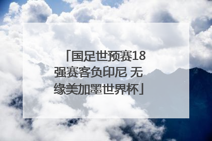 国足世预赛18强赛客负印尼 无缘美加墨世界杯