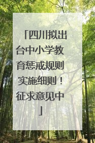 四川拟出台中小学教育惩戒规则实施细则！征求意见中