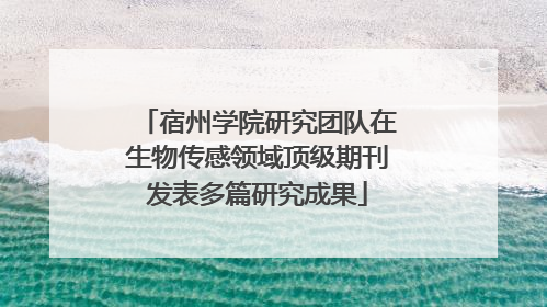 宿州学院研究团队在生物传感领域顶级期刊发表多篇研究成果