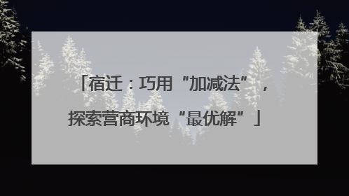 宿迁：巧用“加减法”，探索营商环境“最优解”