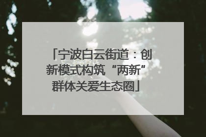 宁波白云街道：创新模式构筑“两新”群体关爱生态圈