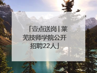 壹点送岗│莱芜技师学院公开招聘22人