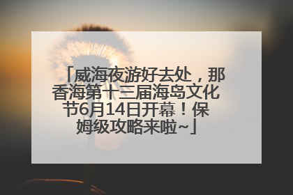 威海夜游好去处，那香海第十三届海岛文化节6月14日开幕！保姆级攻略来啦~