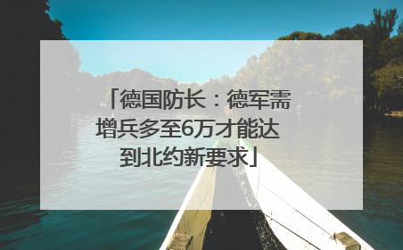 德国防长：德军需增兵多至6万才能达到北约新要求