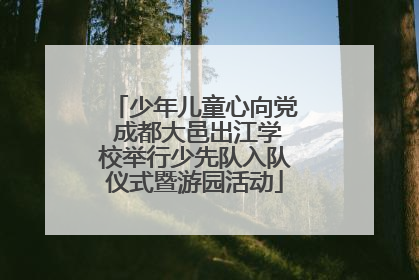 少年儿童心向党 成都大邑出江学校举行少先队入队仪式暨游园活动