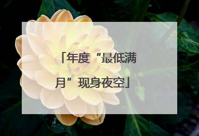 年度“最低满月”现身夜空