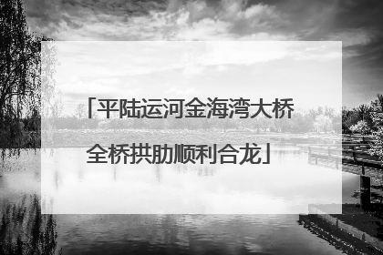 平陆运河金海湾大桥全桥拱肋顺利合龙