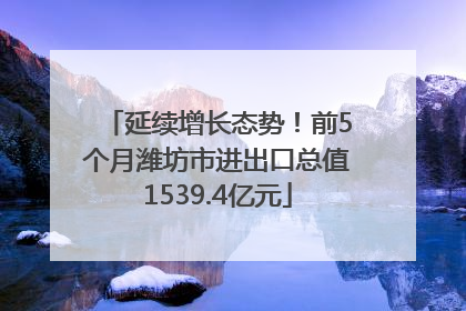延续增长态势！前5个月潍坊市进出口总值1539.4亿元