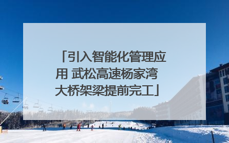 引入智能化管理应用 武松高速杨家湾大桥架梁提前完工