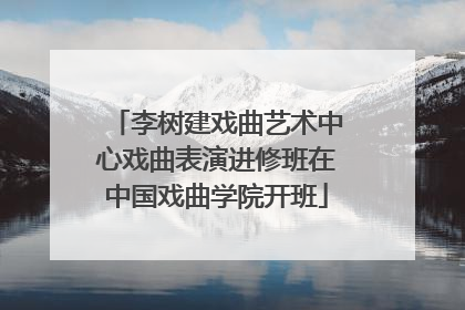 李树建戏曲艺术中心戏曲表演进修班在中国戏曲学院开班