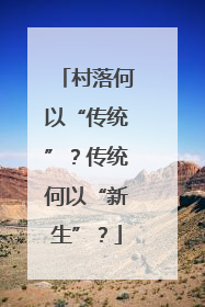 村落何以“传统”？传统何以“新生”？
