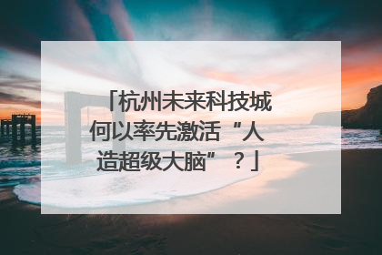 杭州未来科技城何以率先激活“人造超级大脑”？