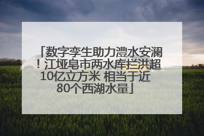 数字孪生助力澧水安澜！江垭皂市两水库拦洪超10亿立方米 相当于近80个西湖水量