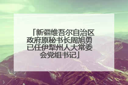新疆维吾尔自治区政府原秘书长周旭勇已任伊犁州人大常委会党组书记