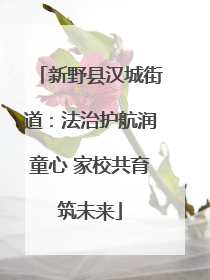 新野县汉城街道：法治护航润童心 家校共育筑未来