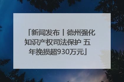 新闻发布丨德州强化知识产权司法保护 五年挽损超930万元