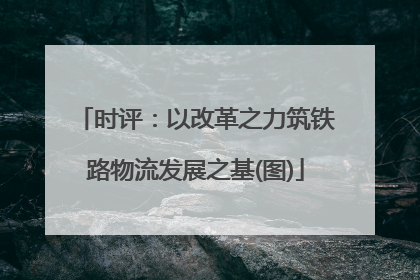 时评：以改革之力筑铁路物流发展之基(图)