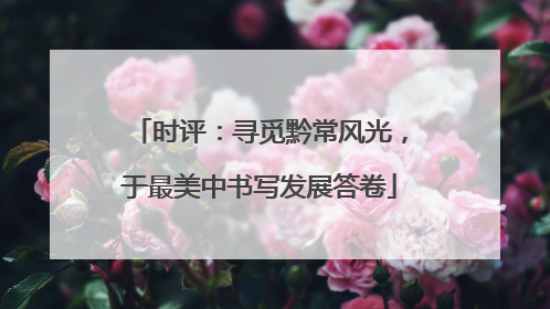 时评：寻觅黔常风光，于最美中书写发展答卷