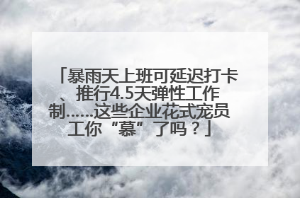 暴雨天上班可延迟打卡、推行4.5天弹性工作制……这些企业花式宠员工你“慕”了吗？