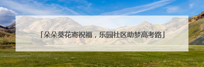 朵朵葵花寄祝福，乐园社区助梦高考路