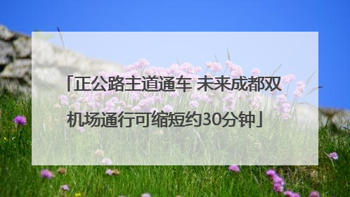 正公路主道通车 未来成都双机场通行可缩短约30分钟