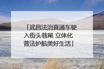 武昌法治直通车驶入街头巷尾 立体化普法护航美好生活