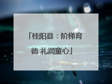 桂阳县：阶梯育德 礼润童心