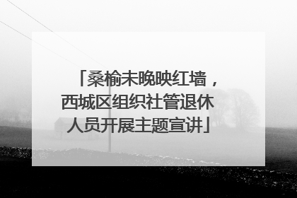 桑榆未晚映红墙，西城区组织社管退休人员开展主题宣讲