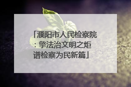 濮阳市人民检察院：擎法治文明之炬 谱检察为民新篇