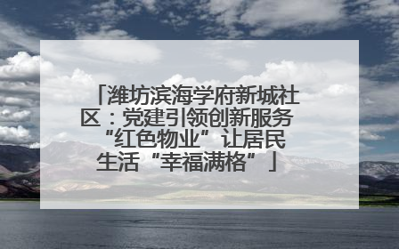 潍坊滨海学府新城社区：党建引领创新服务 “红色物业”让居民生活“幸福满格”