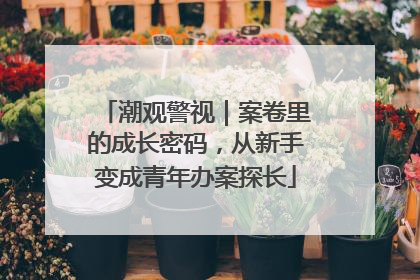 潮观警视｜案卷里的成长密码，从新手变成青年办案探长