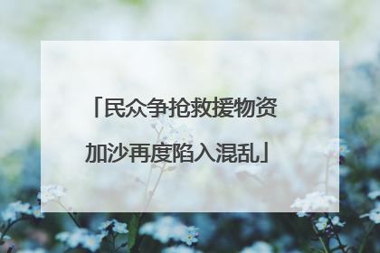 民众争抢救援物资 加沙再度陷入混乱