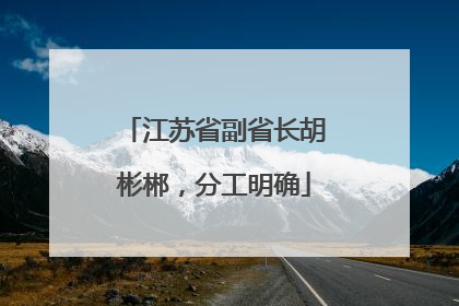 江苏省副省长胡彬郴，分工明确