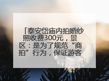 泰安岱庙内拍婚纱照收费300元，景区：是为了规范“商拍”行为，保证游客体验，收取费用全部上交国库