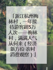 浙江杭州梅林村，一年接待游客超5万人次——梅林村，满满人气从何来（经济新方位·农村消费观察）