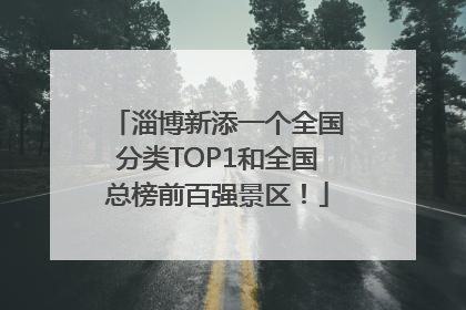 淄博新添一个全国分类TOP1和全国总榜前百强景区！