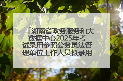 湖南省政务服务和大数据中心2025年考试录用参照公务员法管理单位工作人员拟录用人员名单公示